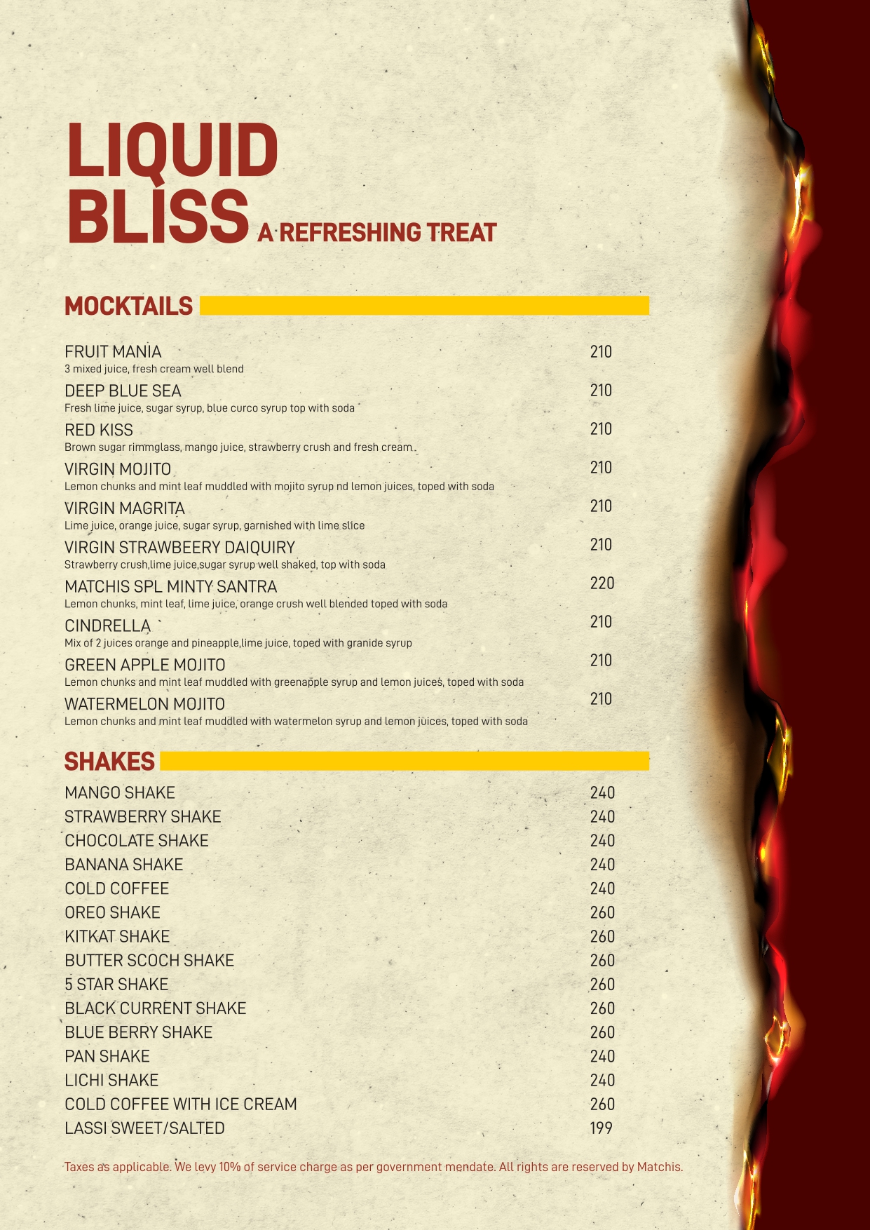 restobar menu